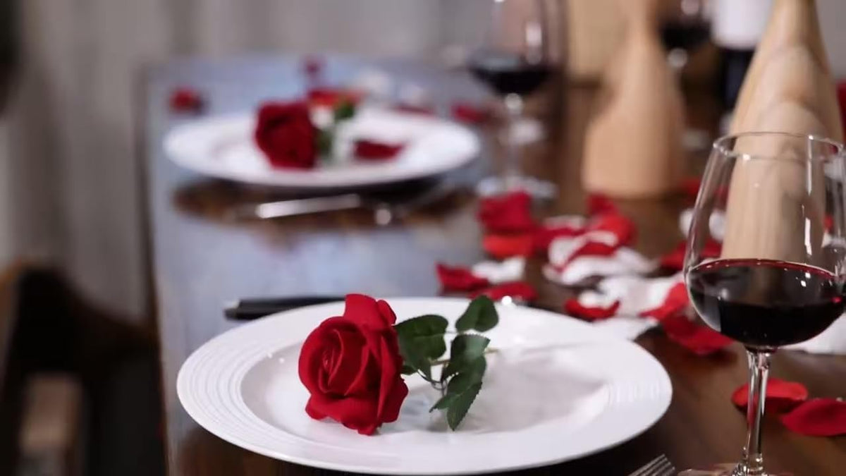 Rowfad 60 Pcs Artificial Roses Bulk, Fake Velvet Silk Flowers, White