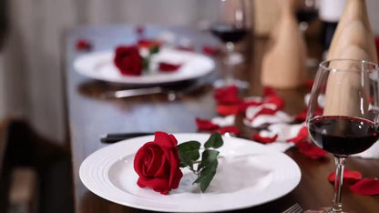 Rowfad 60 Pcs Artificial Roses Bulk, Fake Velvet Silk Flowers, White