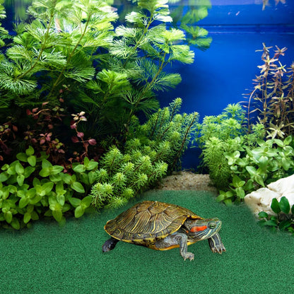 Realistic Grass Mat for Turtle Basking Platform Durable Artificial Turf for Aquatic Terrariums Lightweight Lawn Carpet for Reptile Ramps and Fish Tanks, 39.3X19.6in