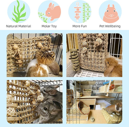 Rabbit Seagrass Protector Mat with Toys (11 X 7.87-inch)