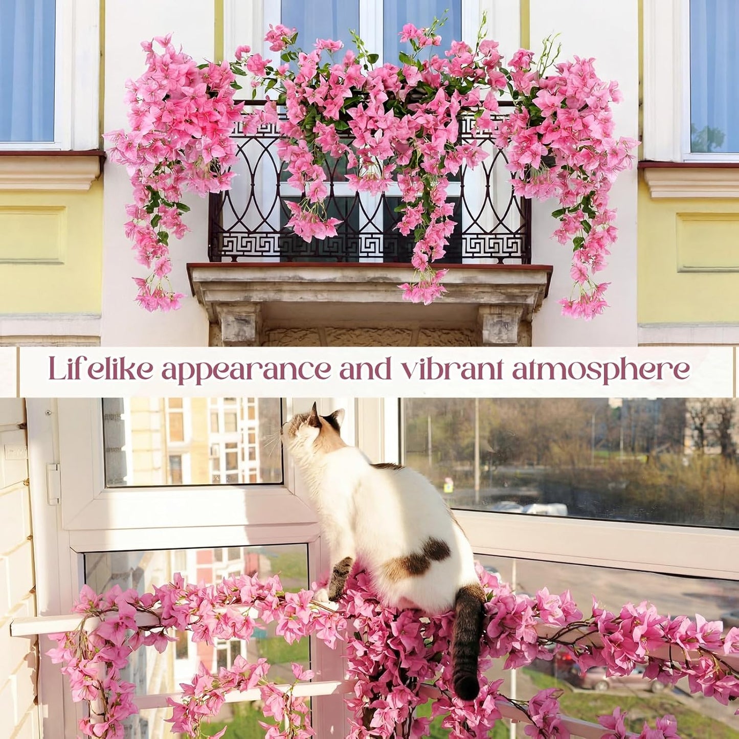 16 Pack Artificial Bougainvillea Floral 38" Silk Long Stem Bougainvillea Plants Hanging Table Centerpiece for Home Wedding Indoor Outdoor Decorations (Rose Purple)