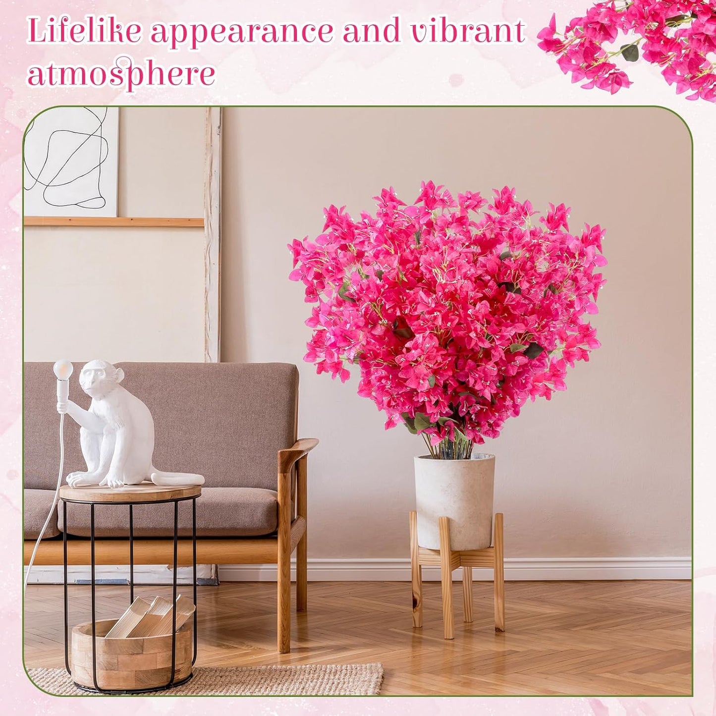 16 Pack Artificial Bougainvillea Floral 38" Silk Long Stem Bougainvillea Plants Hanging Table Centerpiece for Home Wedding Indoor Outdoor Decorations (Rose Purple)
