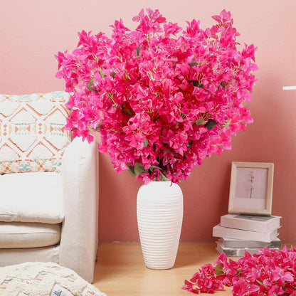 16 Pack Artificial Bougainvillea Floral 38" Silk Long Stem Bougainvillea Plants Hanging Table Centerpiece for Home Wedding Indoor Outdoor Decorations (Rose Purple)