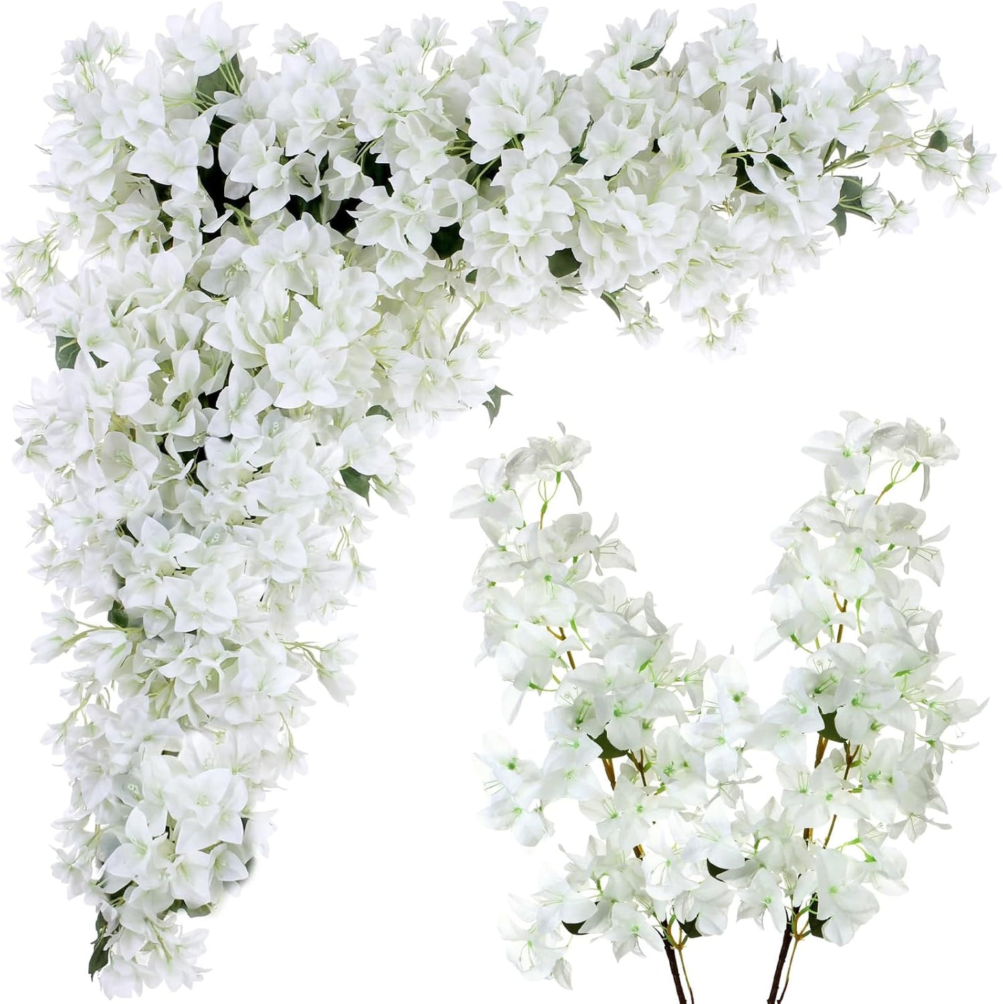 16 Pack Artificial Bougainvillea Floral 38" Silk Long Stem Bougainvillea Plants Hanging Table Centerpiece for Home Wedding Indoor Outdoor Decorations (Rose Purple)
