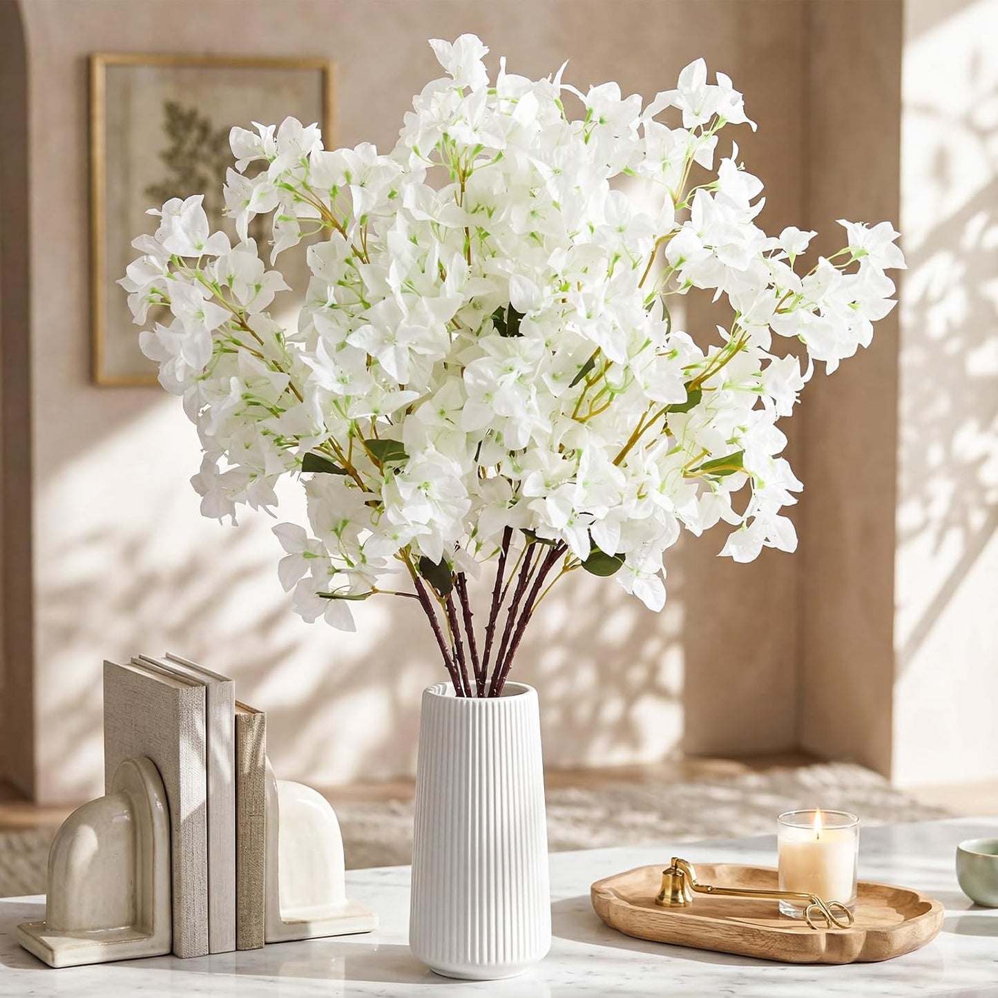 16 Pack Artificial Bougainvillea Floral 38" Silk Long Stem Bougainvillea Plants Hanging Table Centerpiece for Home Wedding Indoor Outdoor Decorations (Rose Purple)