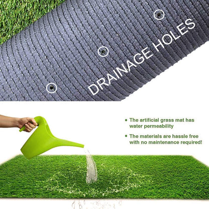 Synthetic Artificial Grass Turf Lawn 7FTX12FT, 1.38" Outdoor/Indoor Fake Grass Rug Astroturf for Dogs,Faux Grass Rug with Drainage Holes/Custom Size Provided