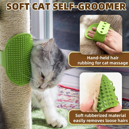 Cat Scratching Post 33'' Cat Scratcher Tall Scratching Posts for Indoor Cats with Cat Toy and Interactive Ball Self Groomer for Kittens Adults Cats