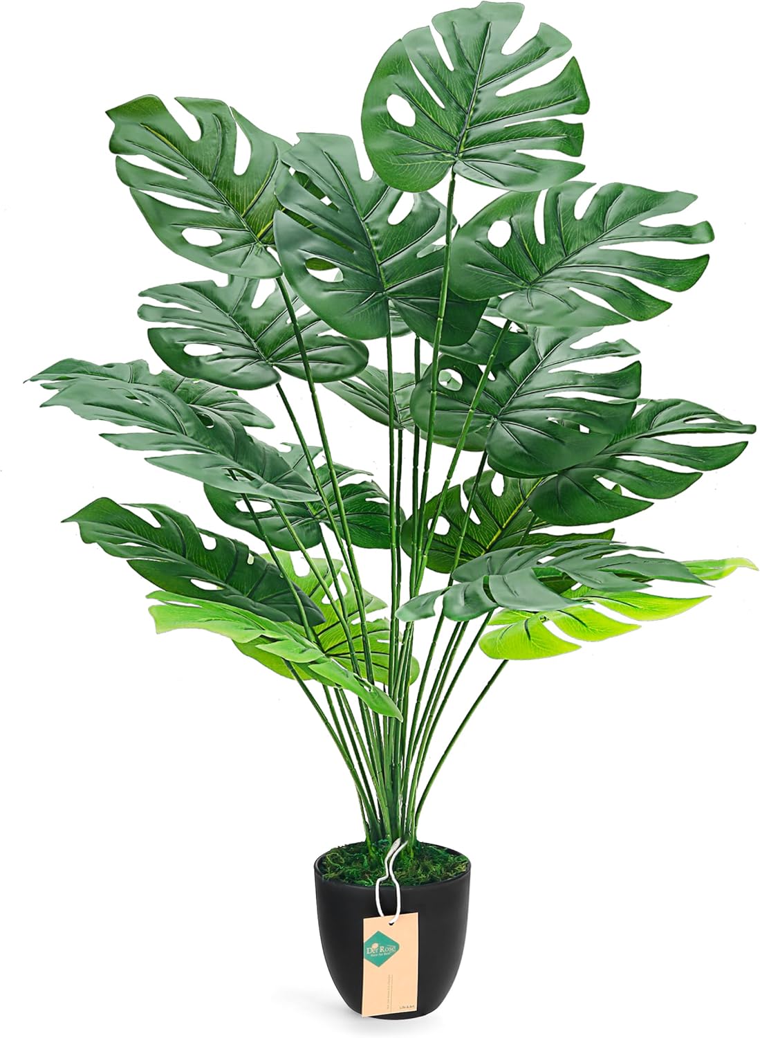 28" Fake Plants Large Artificial Monstera Faux Potted Plants Indoor Tall Tree for Living Room Decor