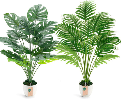 28" Fake Plants Large Artificial Monstera Faux Potted Plants Indoor Tall Tree for Living Room Decor