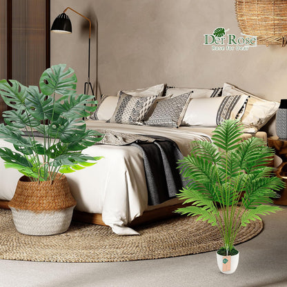 28" Fake Plants Large Artificial Monstera Faux Potted Plants Indoor Tall Tree for Living Room Decor