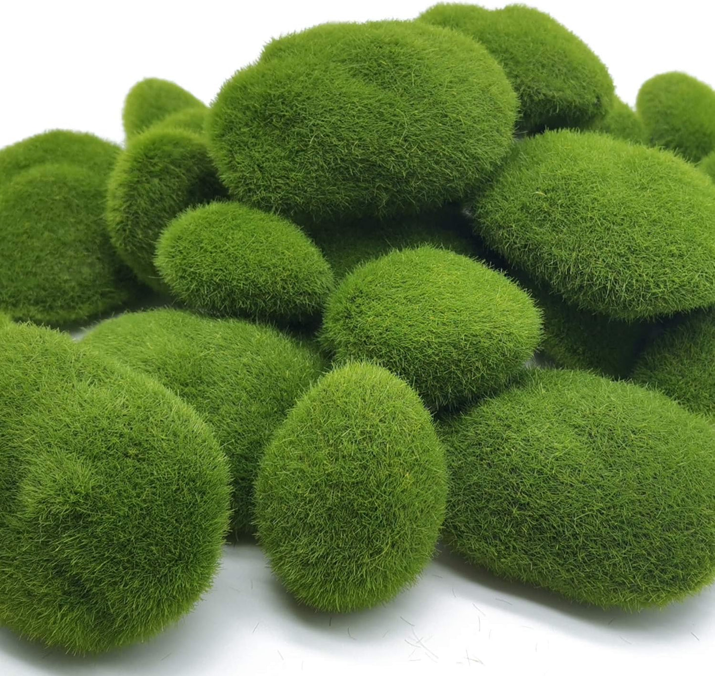 30 PCS 3 Size Artificial Moss Rocks Decorative, Green Moss Balls,Moss Stones, Green Moss Covered Stones, Fake Moss Decor for Floral Arrangements, Fairy Gardens and Crafting