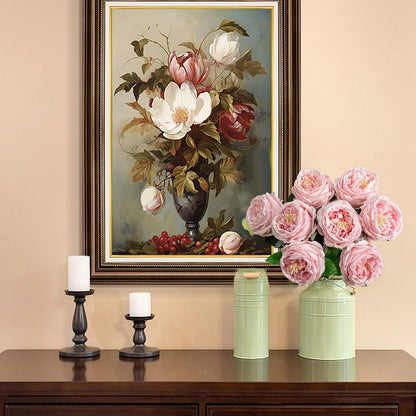 4 Pcs Real Touch Peonies Artificial Flowers, 3.5'' Big Bloom Austin Rose Peony Latex Fake Flower with Stems for Wedding Bouquet Party Valentines Arrangement Home Kitchen (Champagne)
