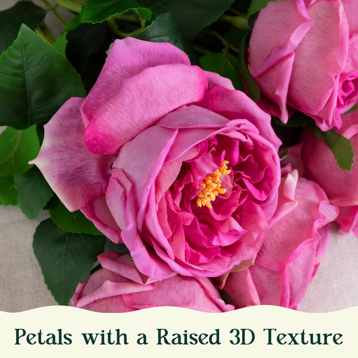 4 Pcs Real Touch Peonies Artificial Flowers, 3.5'' Big Bloom Austin Rose Peony Latex Fake Flower with Stems for Wedding Bouquet Party Valentines Arrangement Home Kitchen (Champagne)