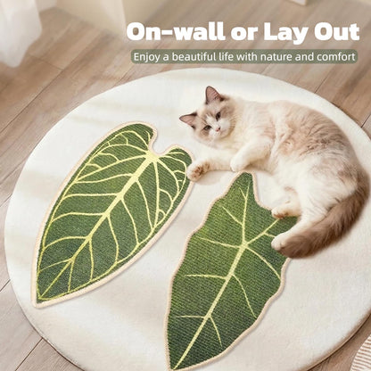 Premium Natural Sisal Botanical Leaf Cat Scratcher Mat, Extra Large Leaf-Shaped for Wall & Floor, Indoor Jungle Decor, Furniture Protector, Durable Cat Scratcher with Stylish Leaf Design (Anthurium)