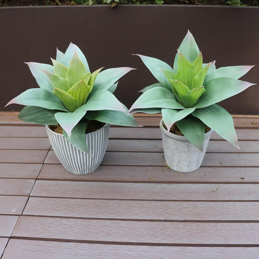 2 Pcs Large Agave Plants Artificial Succulents Fake Succulents Unpotted for Family Office Decor