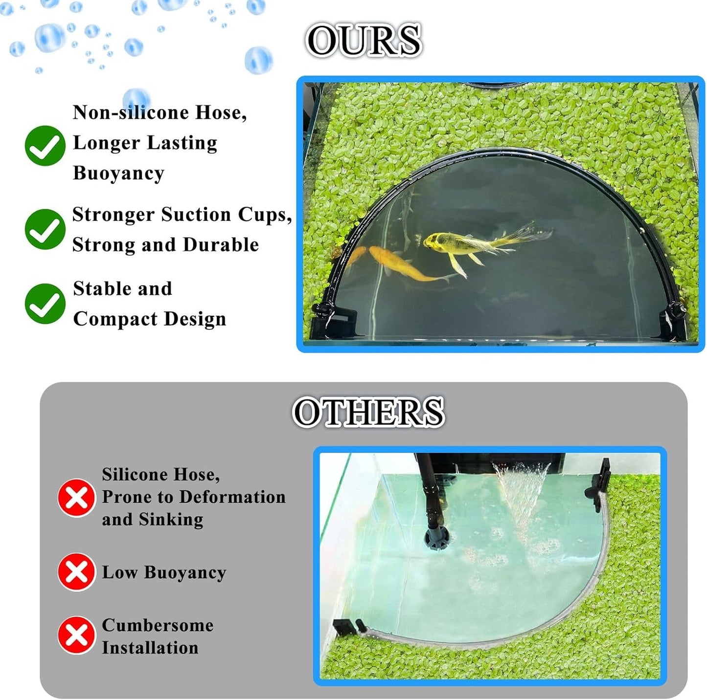 Floating Plant Corral for Aquarium, Fish Tank Accessories to Separate Floating Plants, Automatically Adjusts Height with Water Level, Suitable for All Floating Plants and All Aquariums (Style 1)