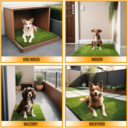 Artificial Grass Puppy Potty Training Pad with Tray, 15" x 30" Reusable Pee Pad for Small Pets and Dogs