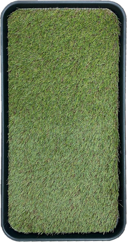 Artificial Grass Puppy Potty Training Pad with Tray, 15" x 30" Reusable Pee Pad for Small Pets and Dogs