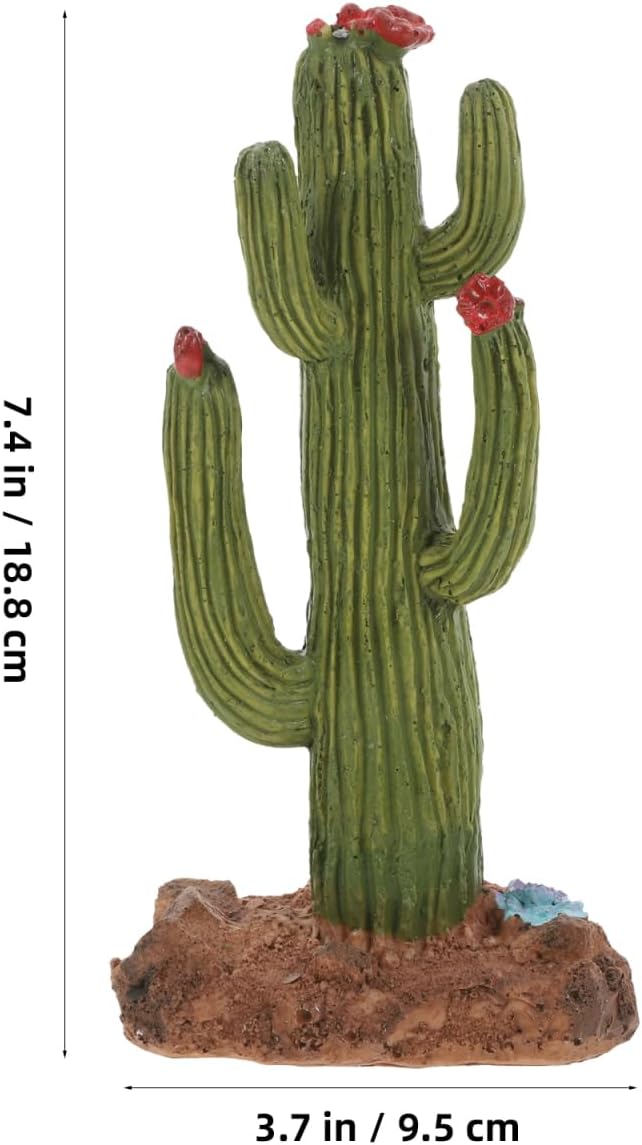 Artificial Cactus Plant Small Terrarium Decor Resin Desert Diorama Project Fake Cactus for Sand Table Landscape Scene Reptile Habitat Decoration
