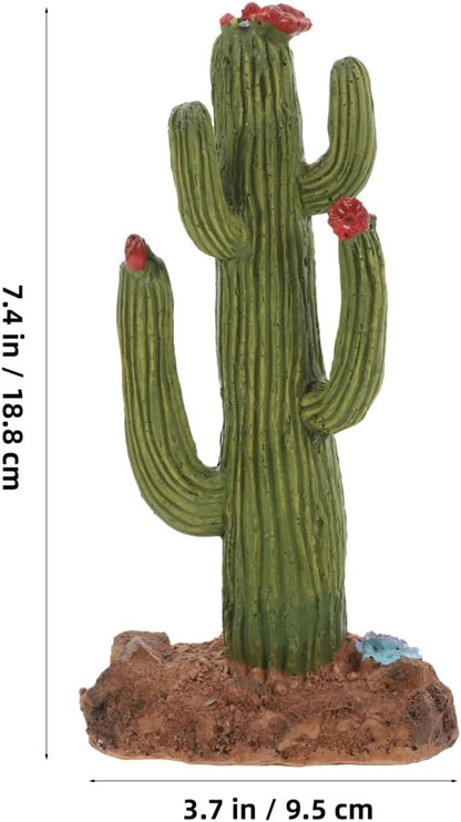 Artificial Cactus Plant Small Terrarium Decor Resin Desert Diorama Project Fake Cactus for Sand Table Landscape Scene Reptile Habitat Decoration