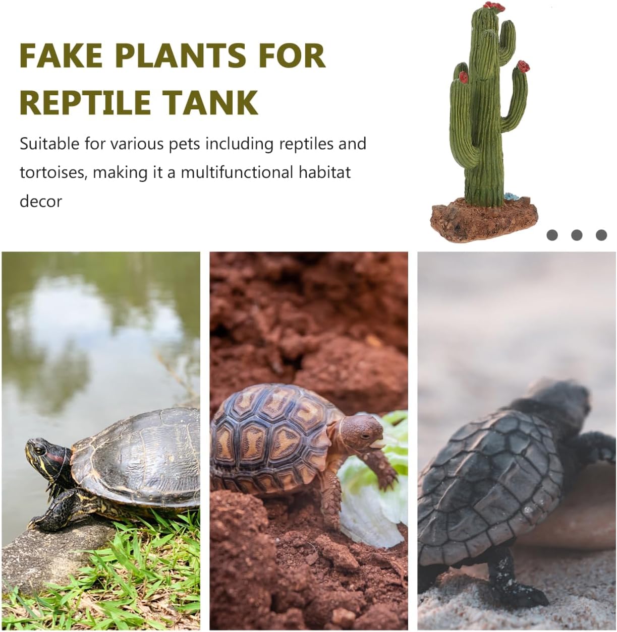 Artificial Cactus Plant Small Terrarium Decor Resin Desert Diorama Project Fake Cactus for Sand Table Landscape Scene Reptile Habitat Decoration