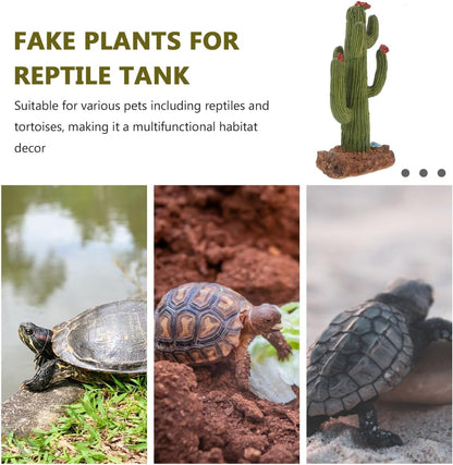 Artificial Cactus Plant Small Terrarium Decor Resin Desert Diorama Project Fake Cactus for Sand Table Landscape Scene Reptile Habitat Decoration