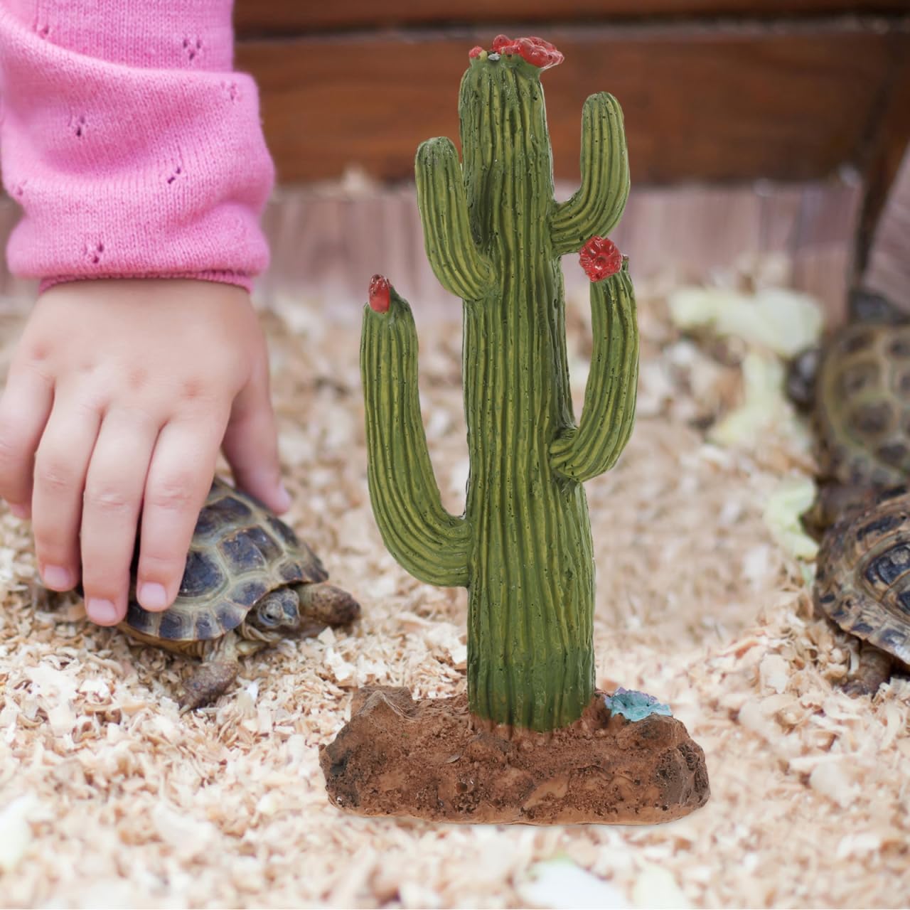 Artificial Cactus Plant Small Terrarium Decor Resin Desert Diorama Project Fake Cactus for Sand Table Landscape Scene Reptile Habitat Decoration