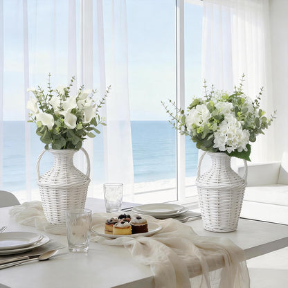 55pcs Hydrangea Artificial Flowers, Silk Fake Flower for Home Vase Decor