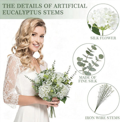 55pcs Hydrangea Artificial Flowers, Silk Fake Flower for Home Vase Decor
