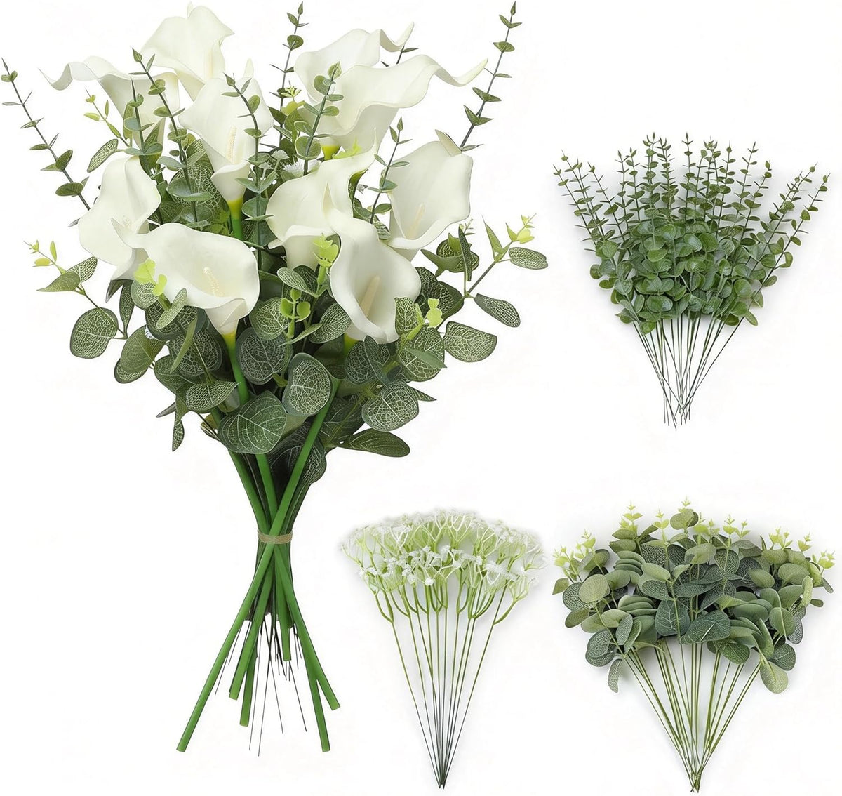 55pcs Hydrangea Artificial Flowers, Silk Fake Flower for Home Vase Decor