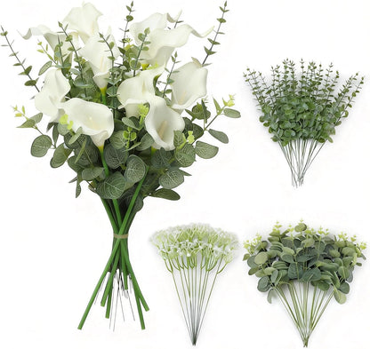 55pcs Hydrangea Artificial Flowers, Silk Fake Flower for Home Vase Decor