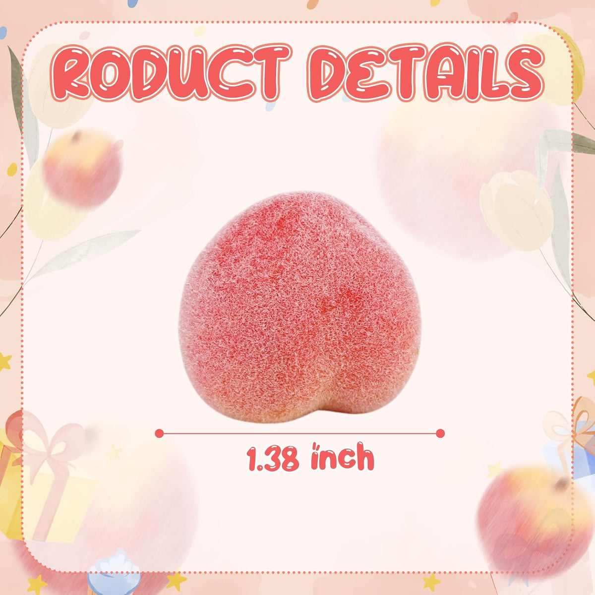 100 Pcs Artificial Peach Decorations Foam Peach Lifelike Fake Fruit Faux Small Simulation for Home Birthday Party Cabinet Table Festival Kitchen Harvest Photography Prop (1.38 Inch)