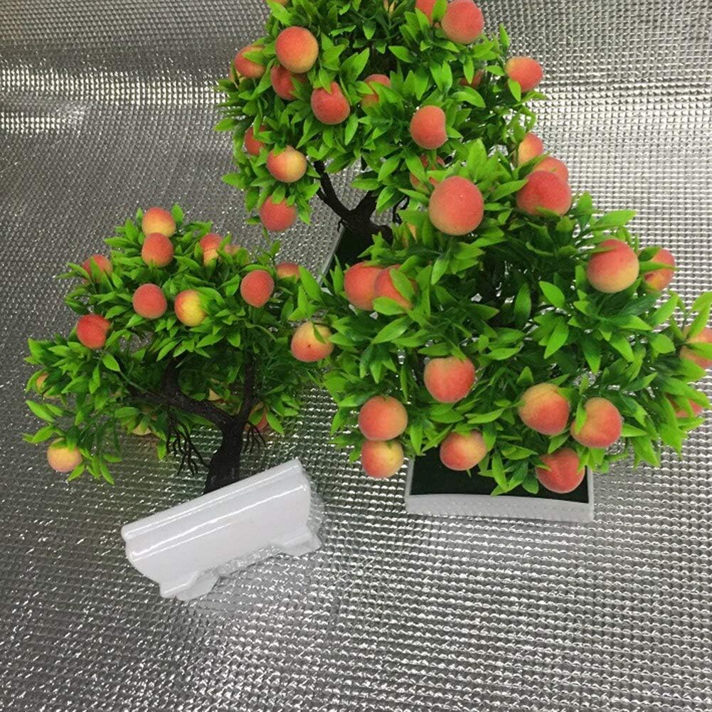 1Pc Potted Artificial Peach Fruit Tree Bonsai Home Garden Desktop Decor Prop Party DIY Decoration