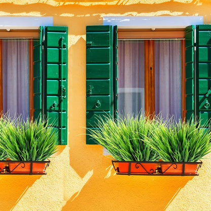 40 Bundles Artificial Grasses Outdoor UV Resistant Fake Plants No Fade Faux Grass Plastic Wheat Grass Greenery Shrubs Garden Porch Window Box Decorating Craft