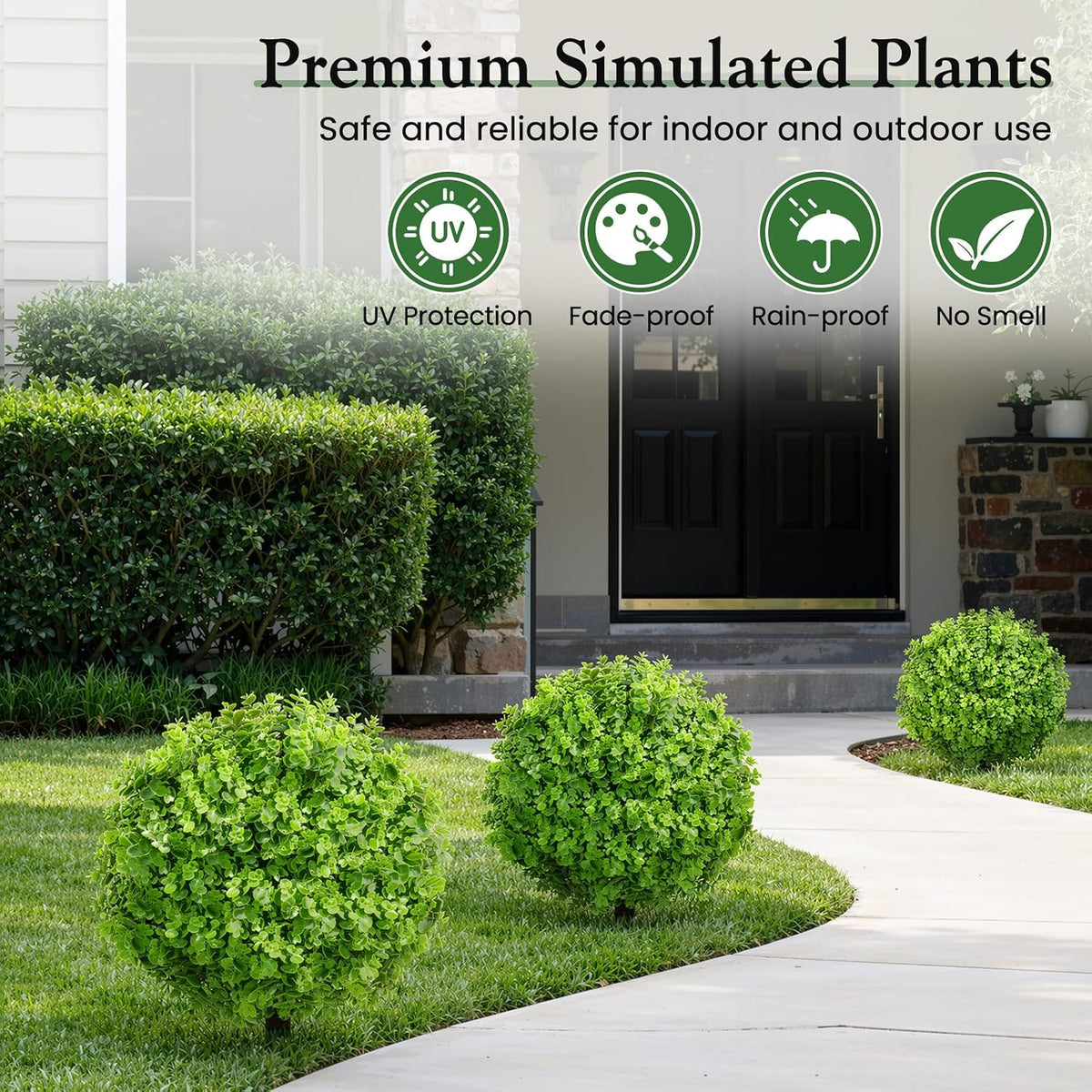 2 Pack 24" Fall Artificial Mums Topiary Bushes with Ground Spike