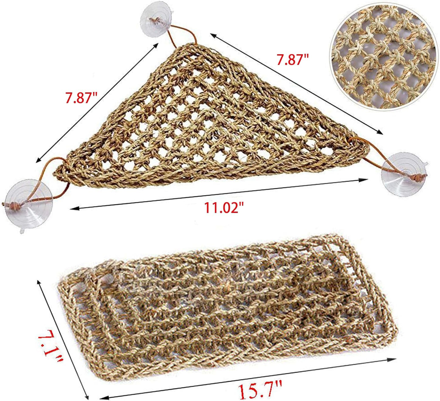 PIVBY 4 PCS Bearded Dragon Hammock, Bearded Dragon Tank Accessories, Flexible Reptile Jungle Vines Terrarium Decor for Chameleon, Lizards, Crested Geckos, Snakes, Lguana, Amphibian Reptiles Habitats