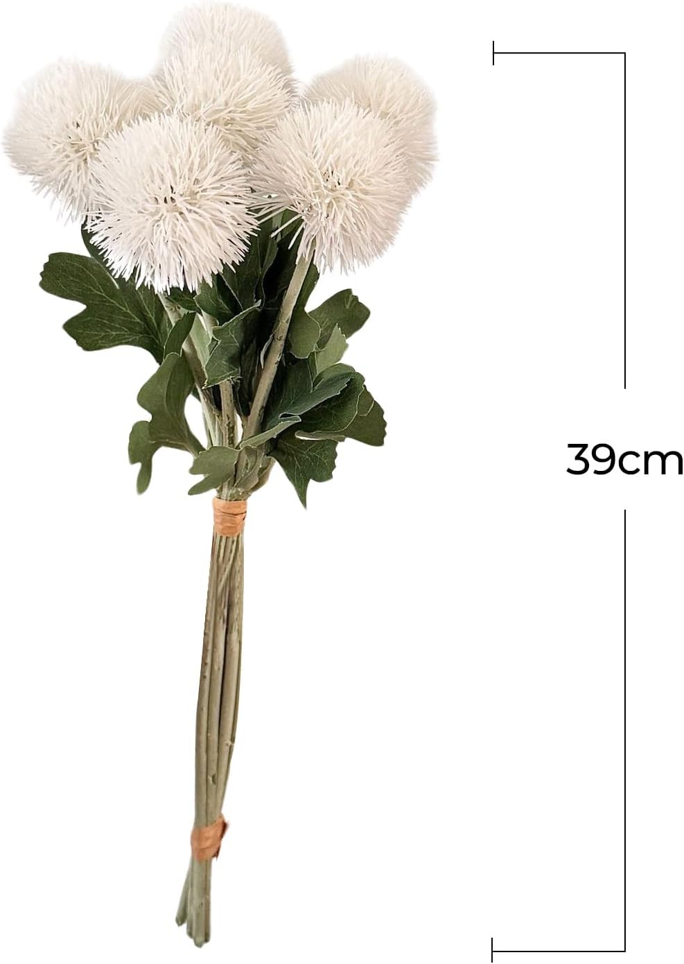 18 PCS Artificial Dandelion Flowers with Stems, 15 Inch Plastic Fake Flower Plants Look Real Decorative Floral Bouquet for Baby Shower Party Wedding Arrangements DIY, White