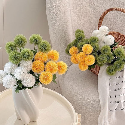 18 PCS Artificial Dandelion Flowers with Stems, 15 Inch Plastic Fake Flower Plants Look Real Decorative Floral Bouquet for Baby Shower Party Wedding Arrangements DIY, White