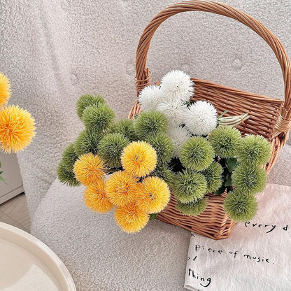 18 PCS Artificial Dandelion Flowers with Stems, 15 Inch Plastic Fake Flower Plants Look Real Decorative Floral Bouquet for Baby Shower Party Wedding Arrangements DIY, White