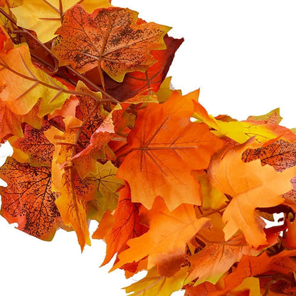 Fall Garland Maple Leaf Garland, 2pcs 6 Ft/Piece, Artificial Maple Leaves Hanging Vine, Thanksgiving Christmas Decor (2)