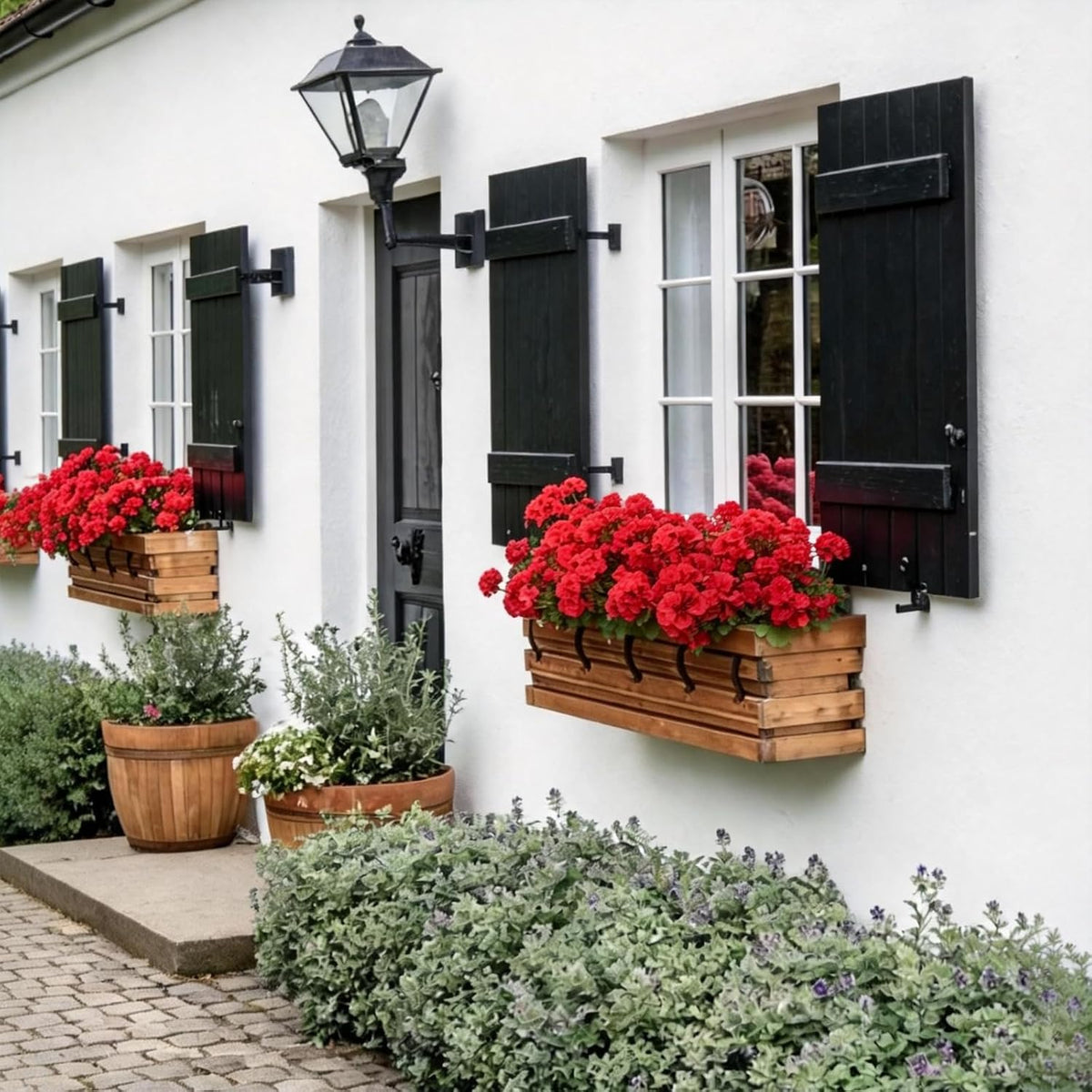 2Pcs Geranium Artificial Flowers in Pot, 10.6" Fake Geraniums Plants UV Resistant Silk Mini Potted Plants for Tabletop Home Décor Office Porch Garden Outdoor Indoor Decor