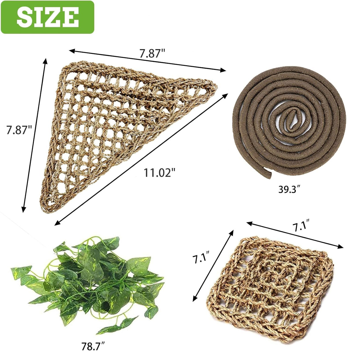 PIVBY Bearded Dragon Hammock, Bearded Dragon Tank Accessories, Flexible Reptile Jungle Vines Terrarium Decor for Chameleon, Lizards, Crested Geckos, Snakes, Lguana, Amphibian Reptiles Habitats