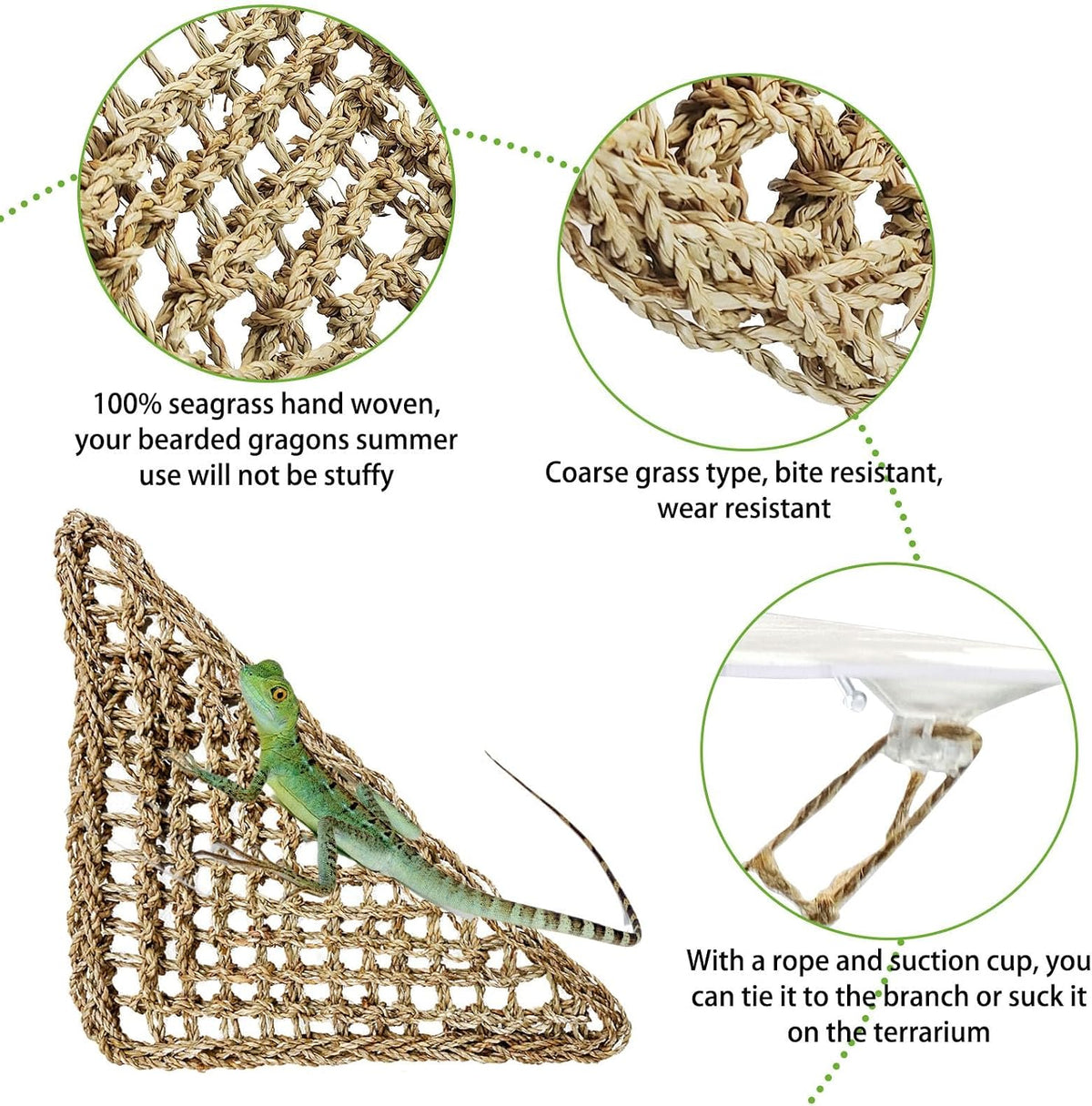 PIVBY Bearded Dragon Hammock, Bearded Dragon Tank Accessories, Flexible Reptile Jungle Vines Terrarium Decor for Chameleon, Lizards, Crested Geckos, Snakes, Lguana, Amphibian Reptiles Habitats