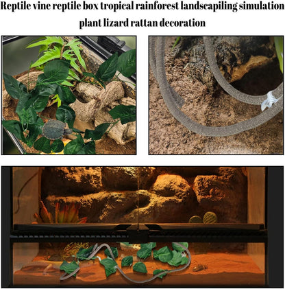 PIVBY Bearded Dragon Hammock, Bearded Dragon Tank Accessories, Flexible Reptile Jungle Vines Terrarium Decor for Chameleon, Lizards, Crested Geckos, Snakes, Lguana, Amphibian Reptiles Habitats