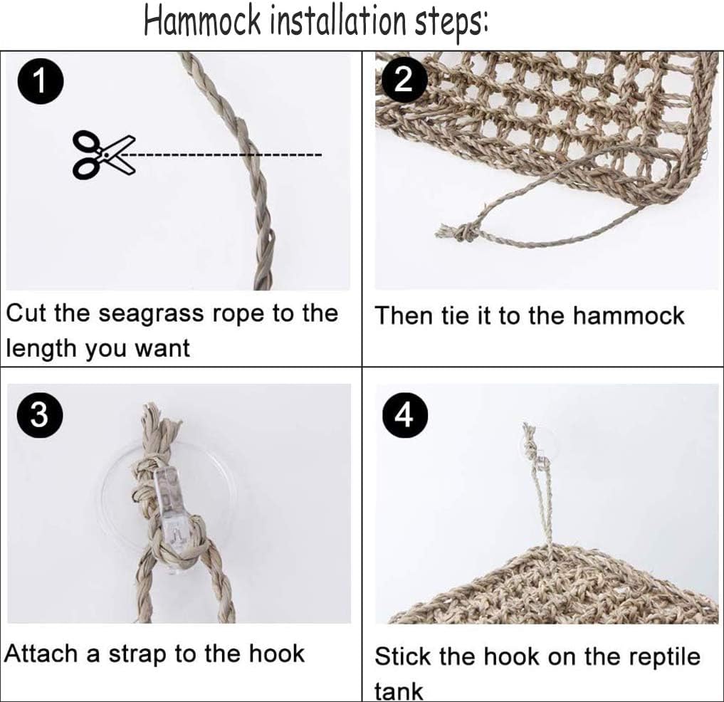 PIVBY Bearded Dragon Hammock, Bearded Dragon Tank Accessories, Flexible Reptile Jungle Vines Terrarium Decor for Chameleon, Lizards, Crested Geckos, Snakes, Lguana, Amphibian Reptiles Habitats