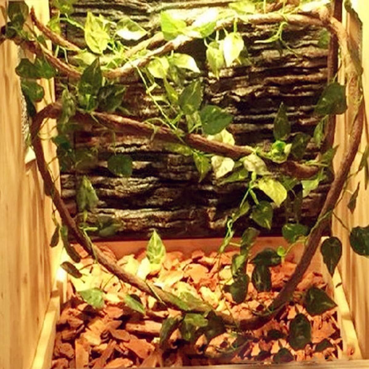 PIVBY Bearded Dragon Hammock, Bearded Dragon Tank Accessories, Flexible Reptile Jungle Vines Terrarium Decor for Chameleon, Lizards, Crested Geckos, Snakes, Lguana, Amphibian Reptiles Habitats