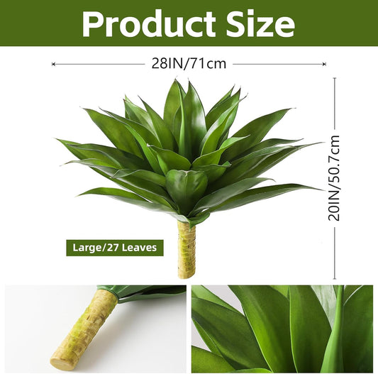 Succulents Plants Artificial Aloe Plant, 12.5Inch Large Faux Succulents Unpotted, Premium Crafting DIY Greenery Decor for Indoor & Outdoor(Green)