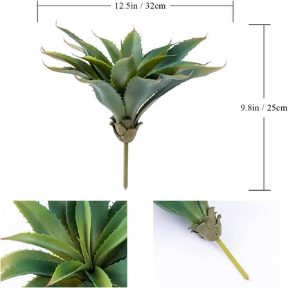 Succulents Plants Artificial Aloe Plant, 12.5Inch Large Faux Succulents Unpotted, Premium Crafting DIY Greenery Decor for Indoor & Outdoor(Green)