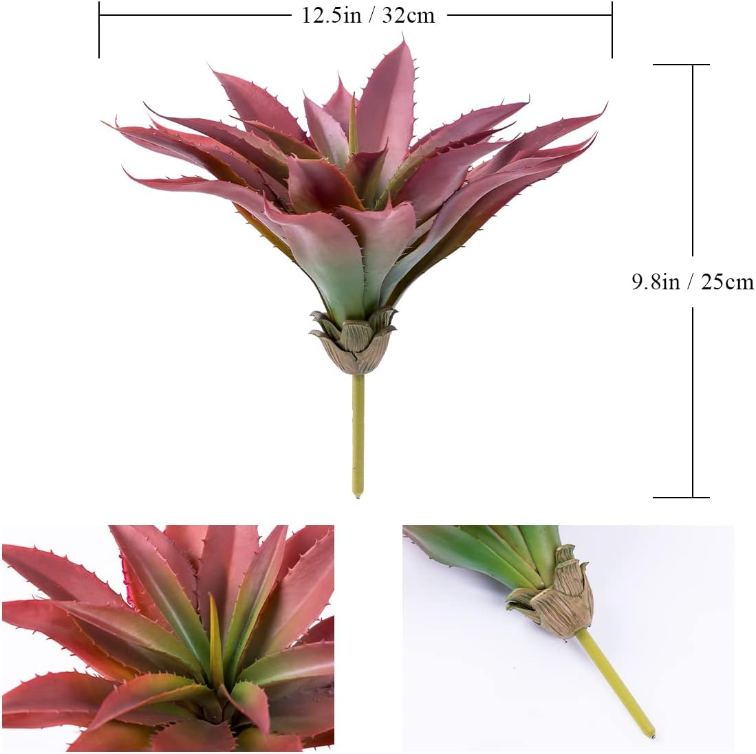 Succulents Plants Artificial Aloe Plant, 12.5Inch Large Faux Succulents Unpotted, Premium Crafting DIY Greenery Decor for Indoor & Outdoor(Green)