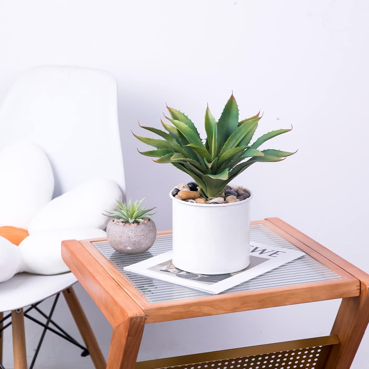 Succulents Plants Artificial Aloe Plant, 12.5Inch Large Faux Succulents Unpotted, Premium Crafting DIY Greenery Decor for Indoor & Outdoor(Green)